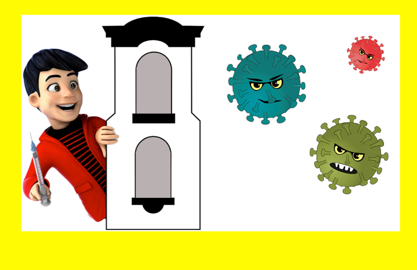 Impfaktion Bilderstöckchen (© Pixabay/Julien Tromeur, Pixaline; verändert, Kollage Netzwerk e.V.)